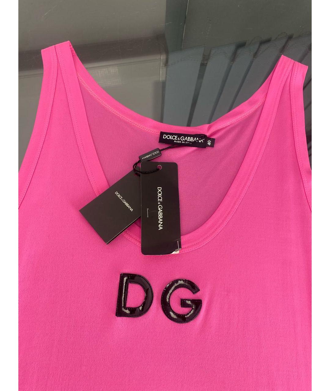 DOLCE&GABBANA Розовая вискозная майка, фото 3