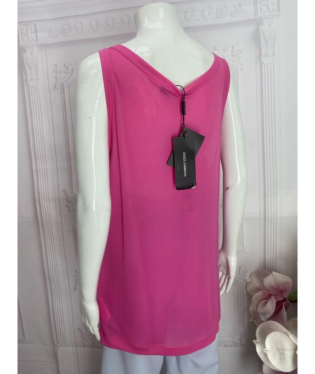 DOLCE&GABBANA Розовая вискозная майка, фото 8