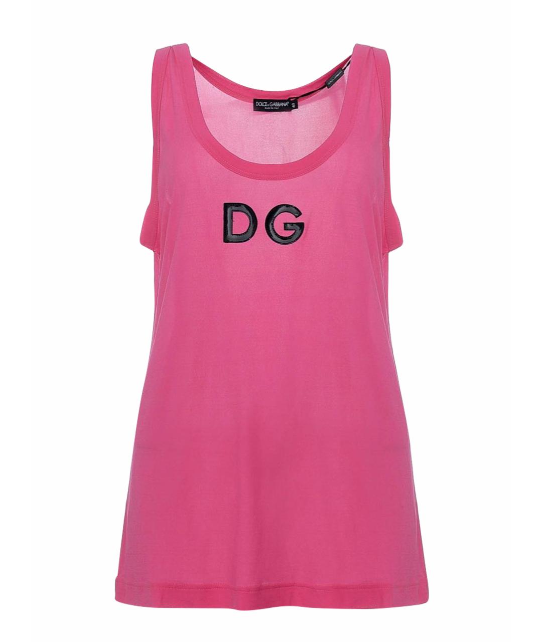 DOLCE&GABBANA Розовая вискозная майка, фото 10