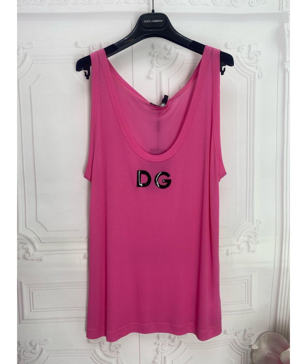 DOLCE&GABBANA Розовая вискозная майка, фото 5