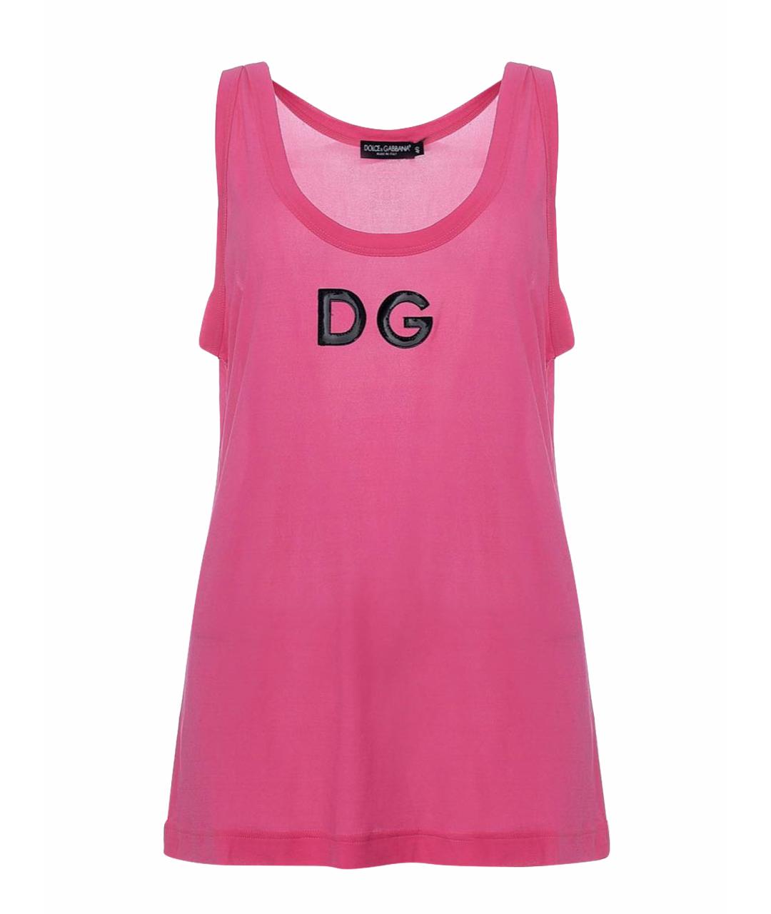 DOLCE&GABBANA Розовая вискозная майка, фото 1