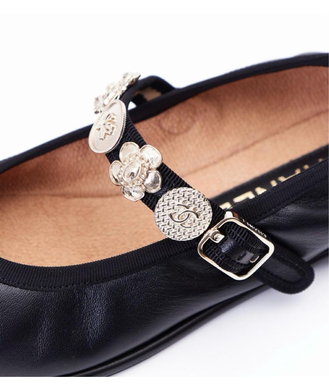 CHANEL Черные кожаные балетки, фото 5