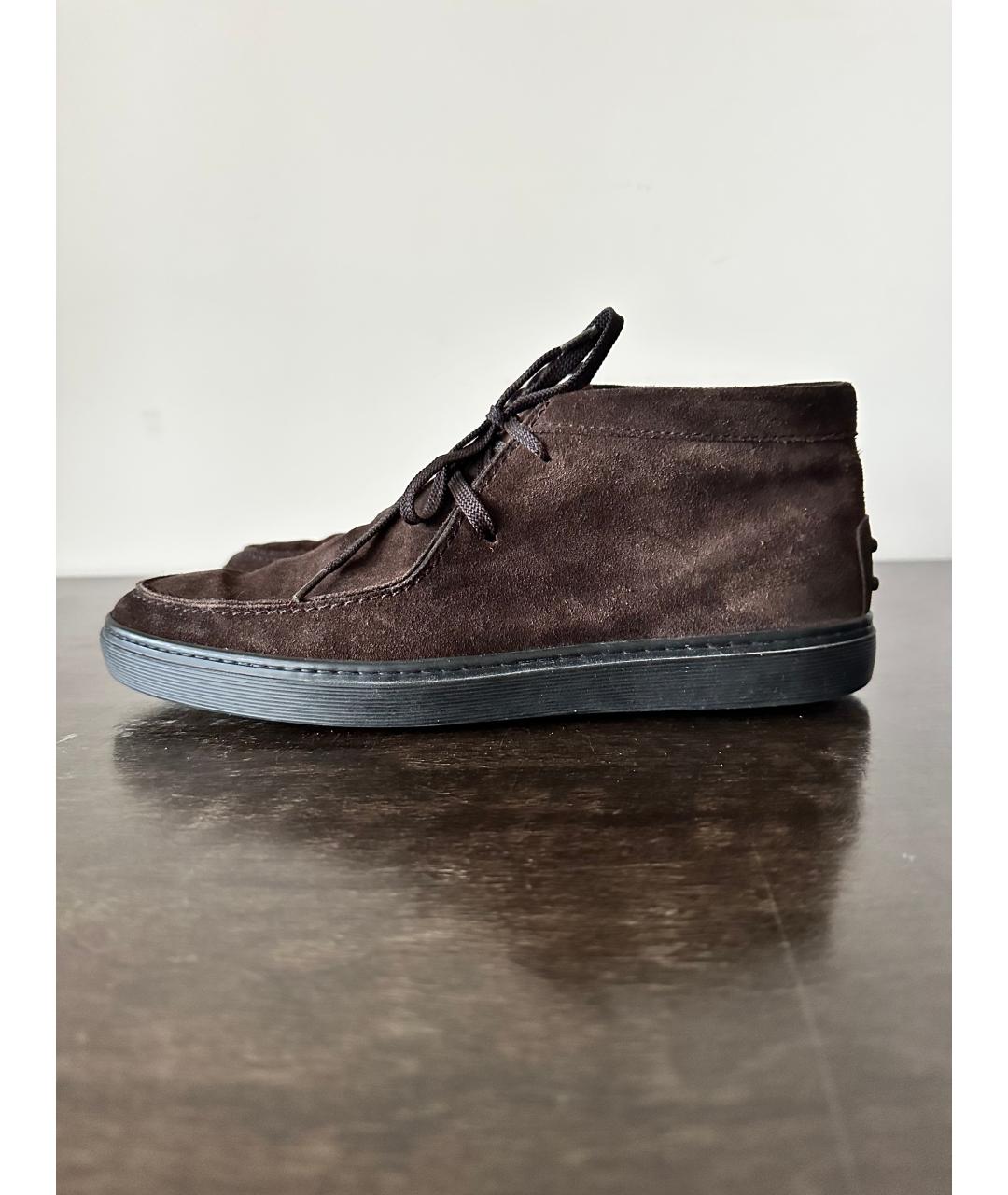 TOD'S Коричневые замшевые низкие ботинки, фото 6