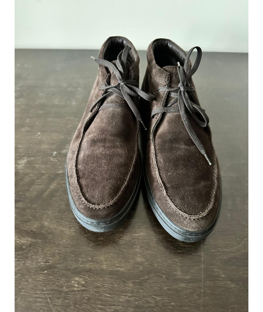 TOD'S Коричневые замшевые низкие ботинки, фото 2