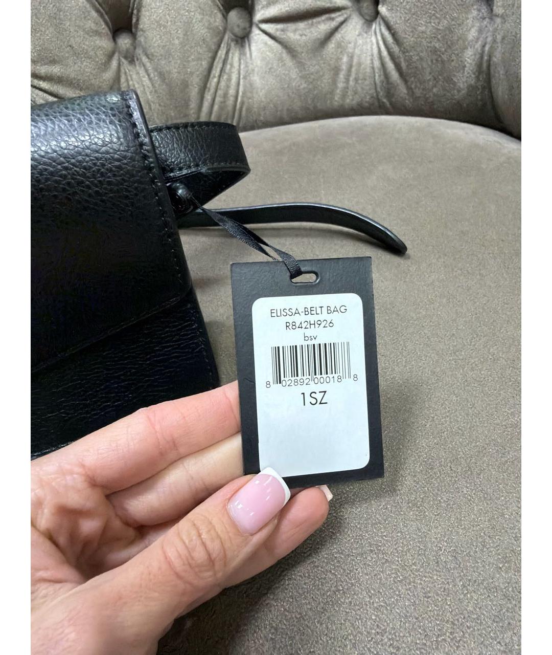 DKNY Черная кожаная поясная сумка, фото 2