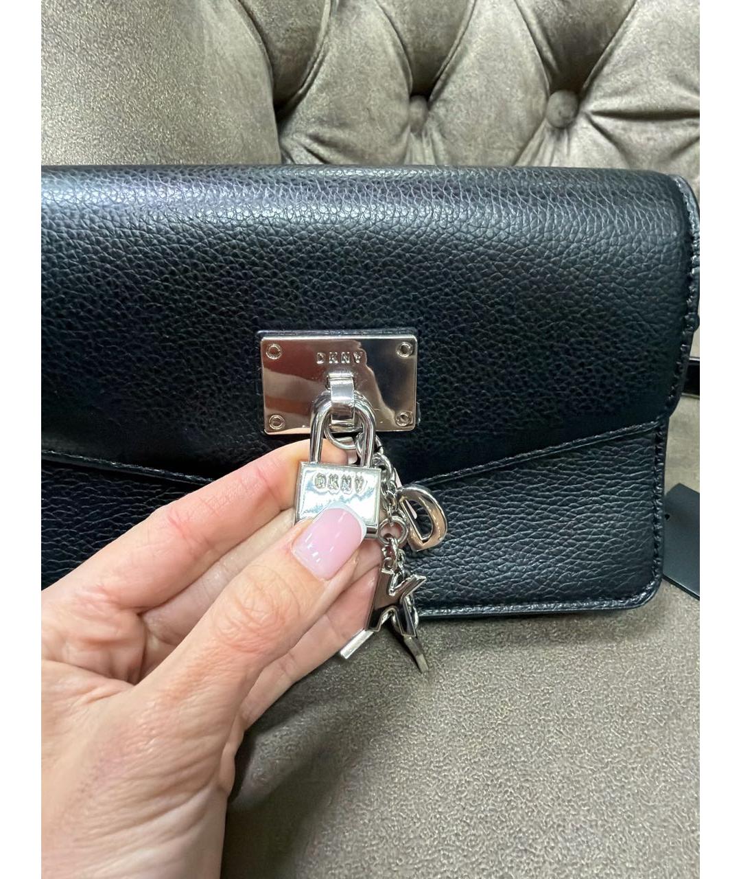 DKNY Черная кожаная поясная сумка, фото 3