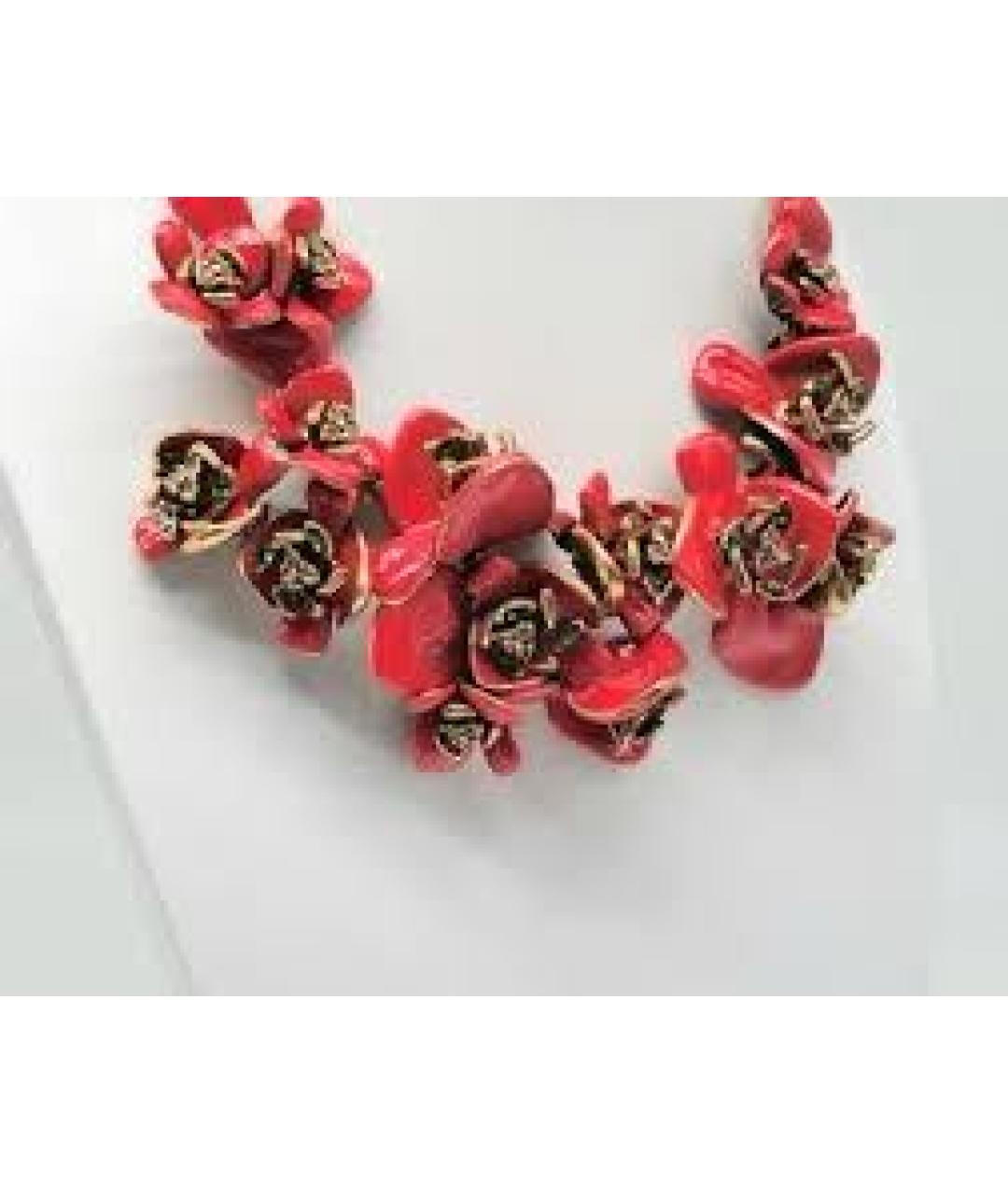 OSCAR DE LA RENTA Фуксия латунное колье, фото 4