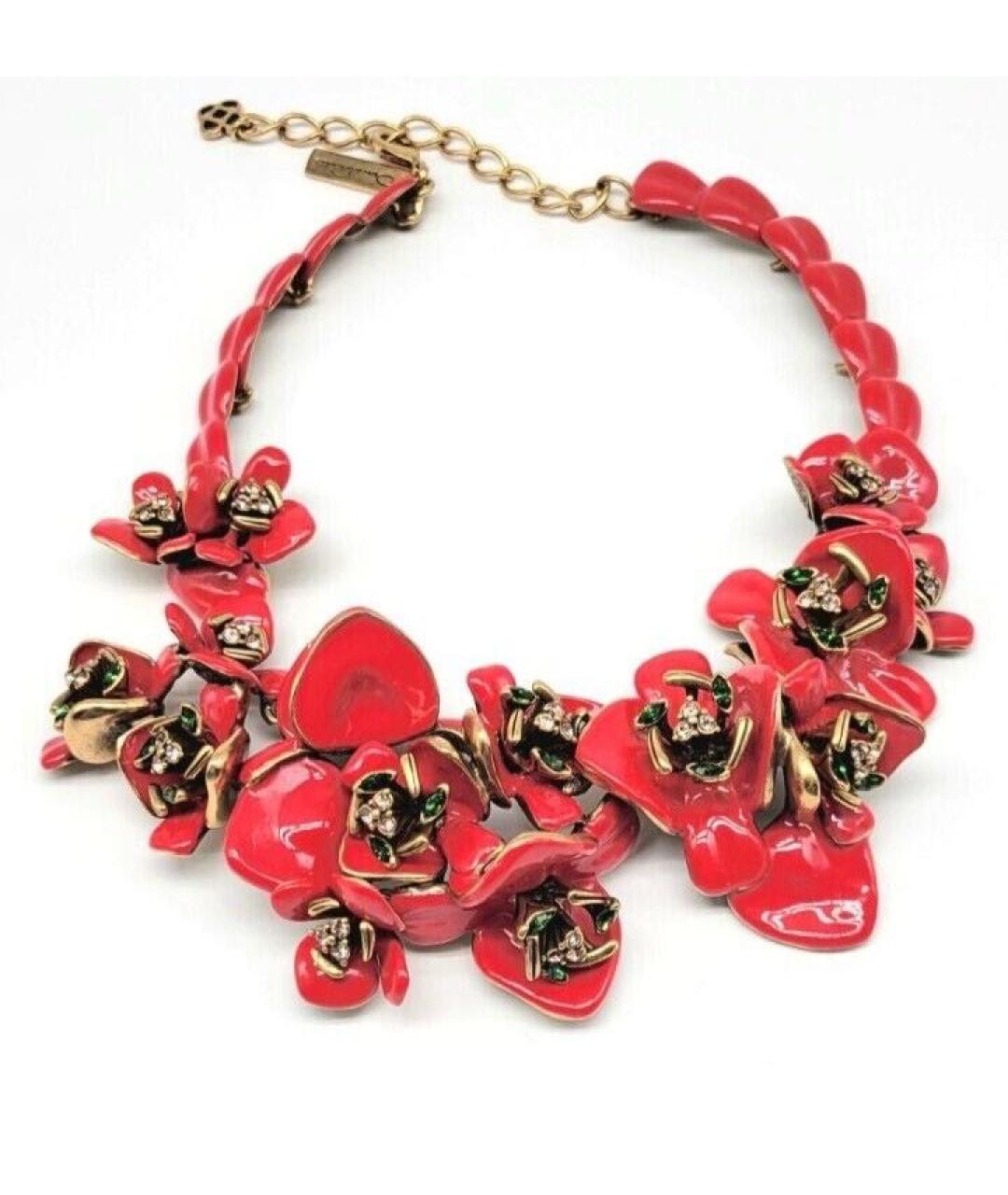 OSCAR DE LA RENTA Фуксия латунное колье, фото 7