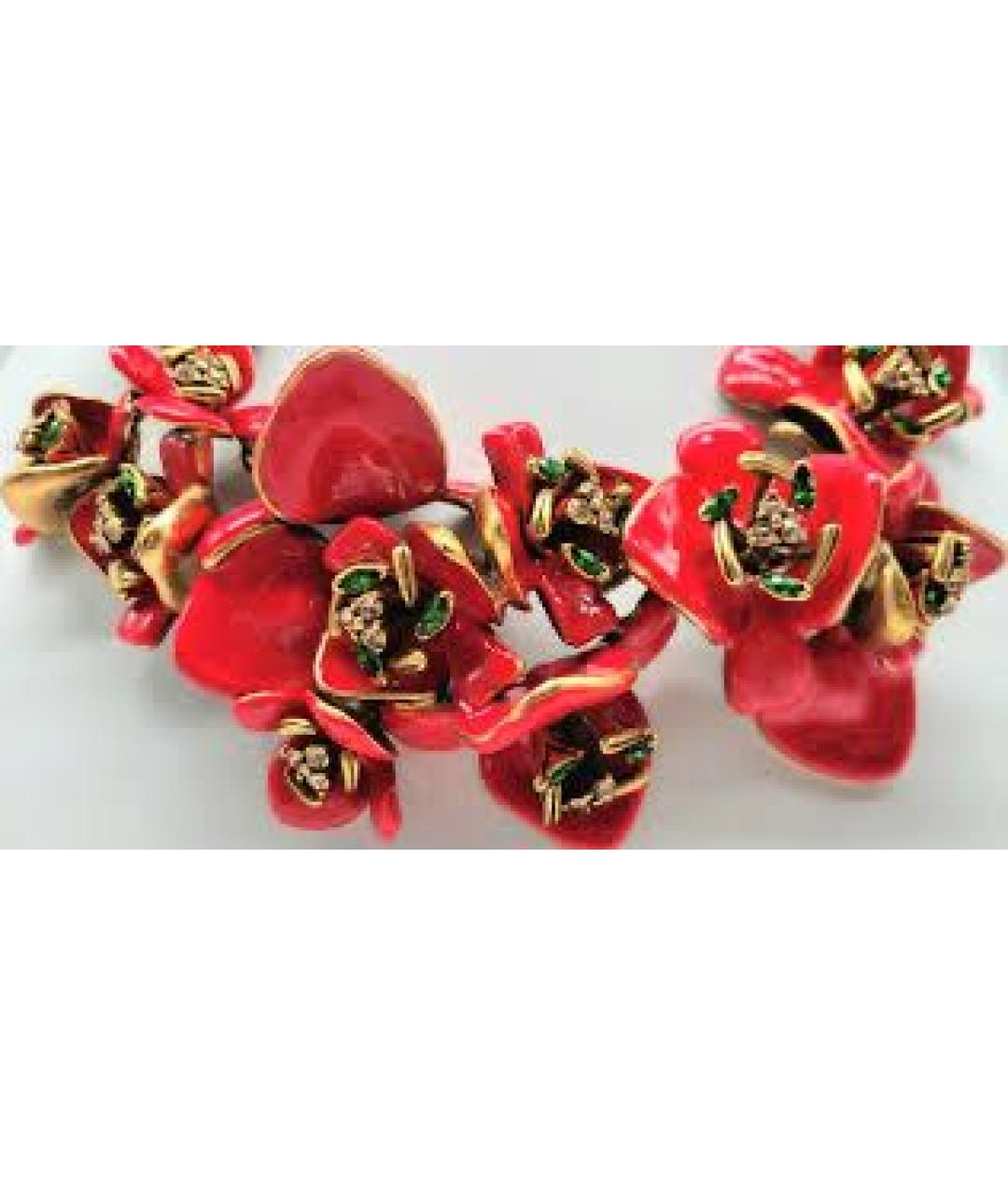 OSCAR DE LA RENTA Фуксия латунное колье, фото 2