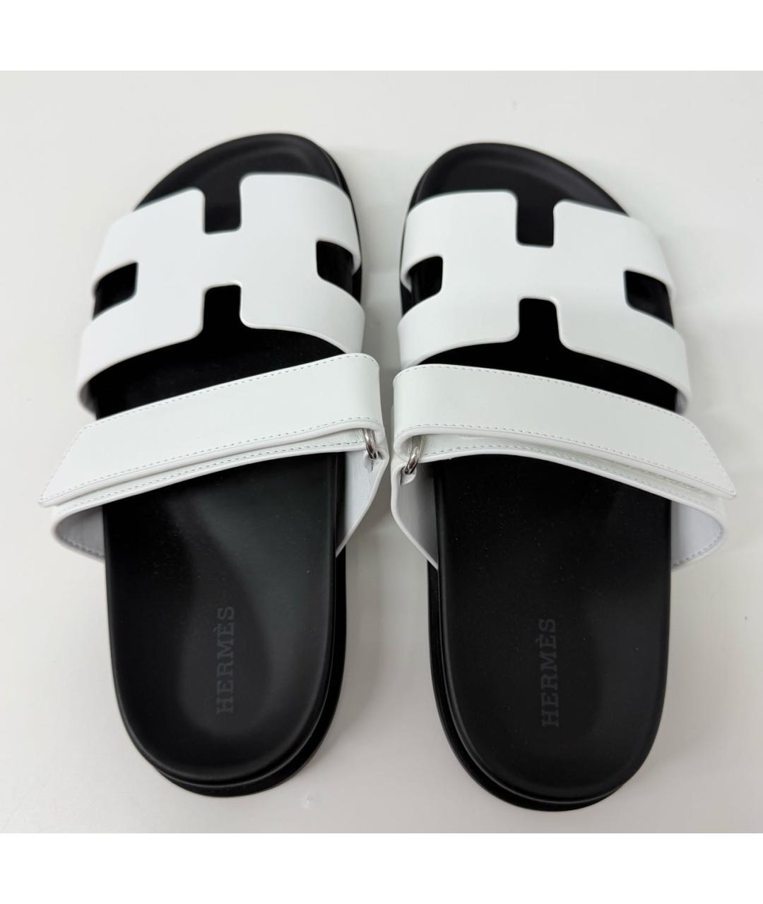 HERMES Белые кожаные сандалии, фото 3