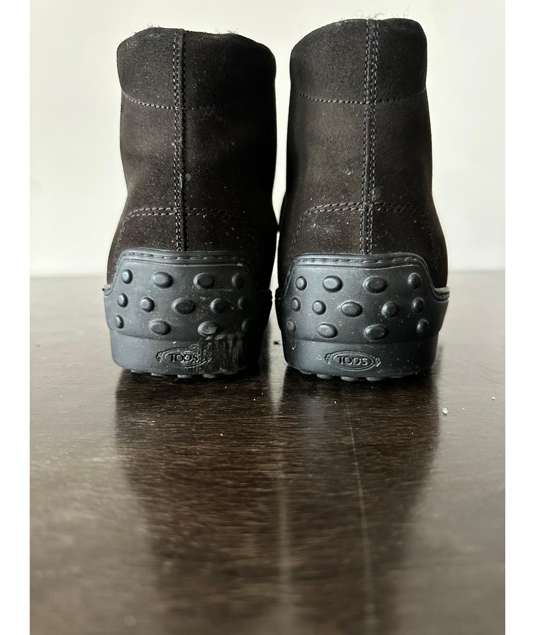 TOD'S Коричневые замшевые высокие ботинки, фото 4