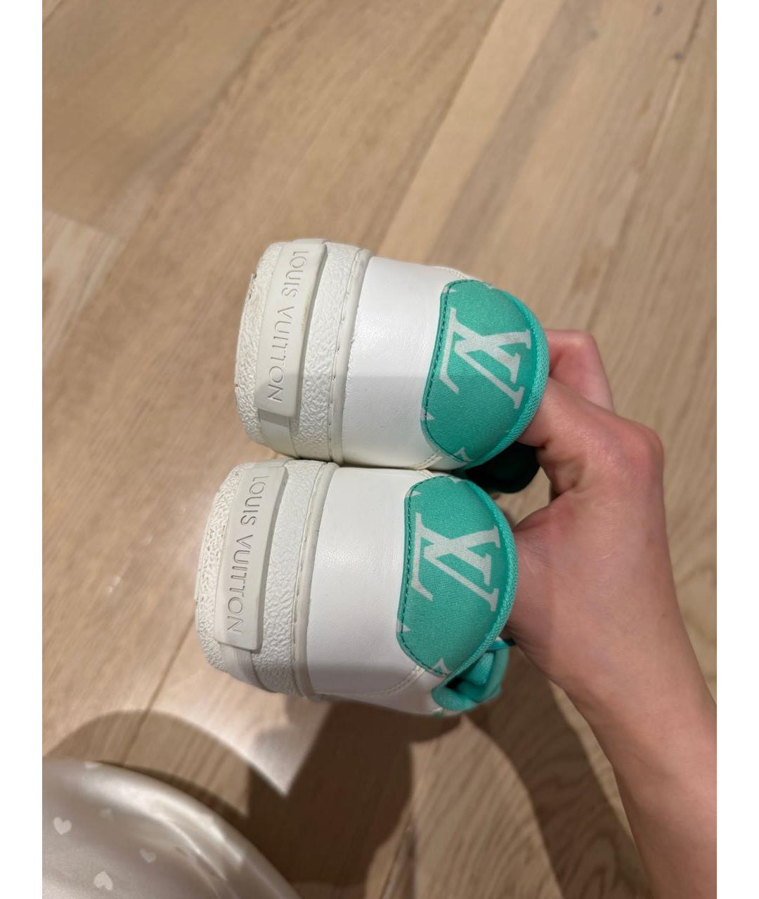 LOUIS VUITTON Зеленые кожаные кроссовки, фото 4