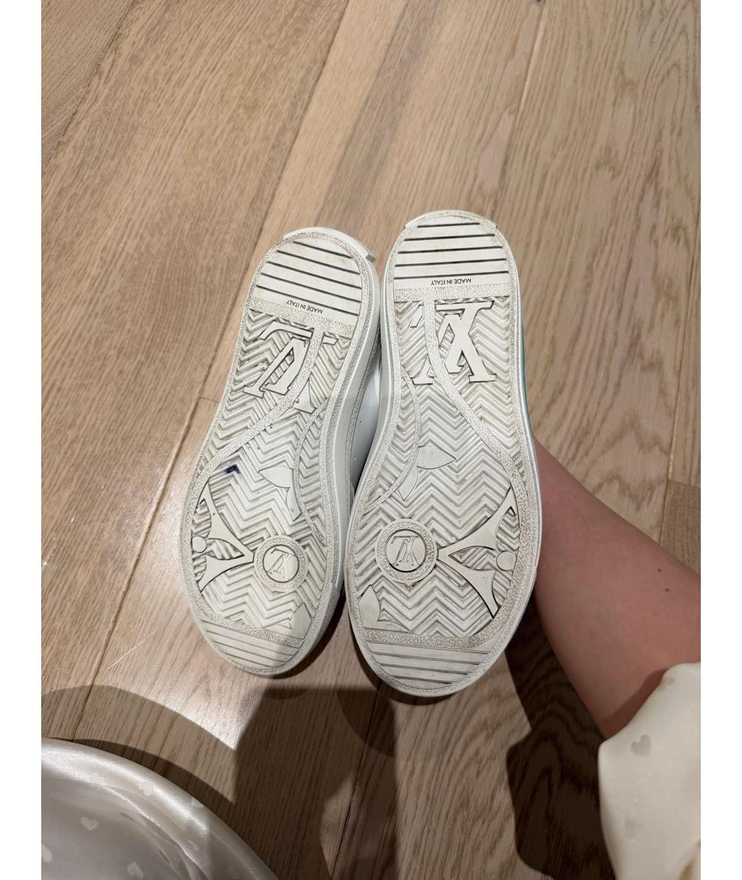 LOUIS VUITTON Зеленые кожаные кроссовки, фото 7