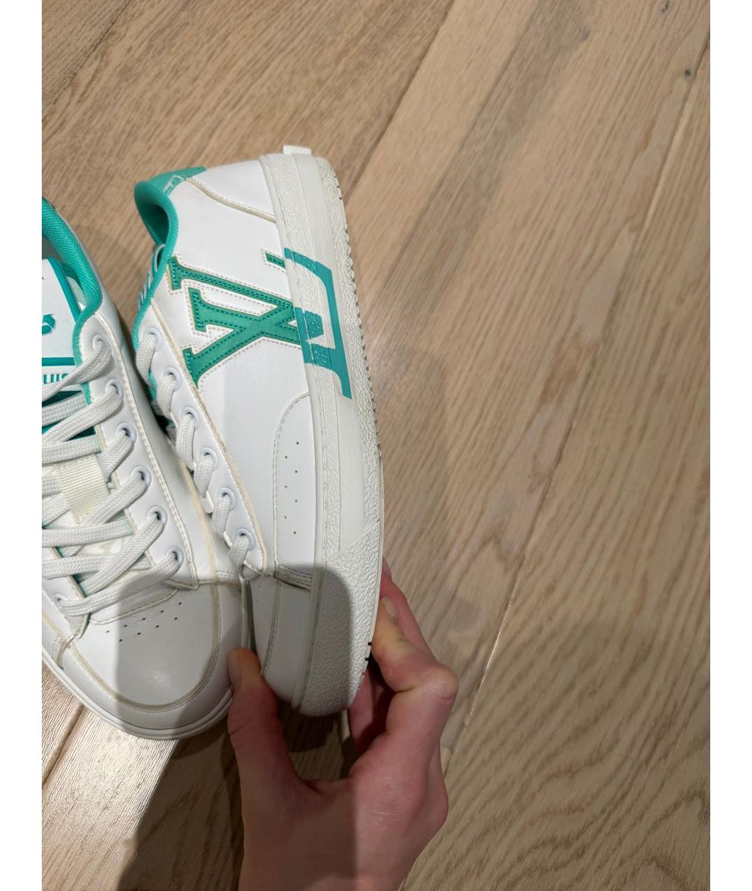 LOUIS VUITTON Зеленые кожаные кроссовки, фото 9