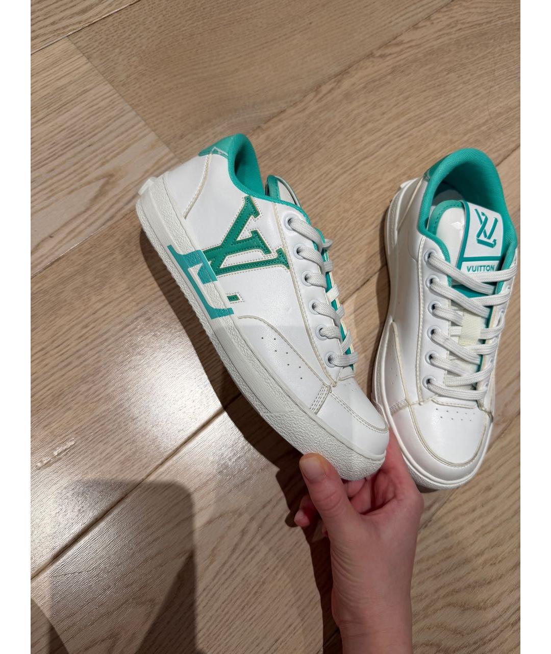 LOUIS VUITTON Зеленые кожаные кроссовки, фото 5