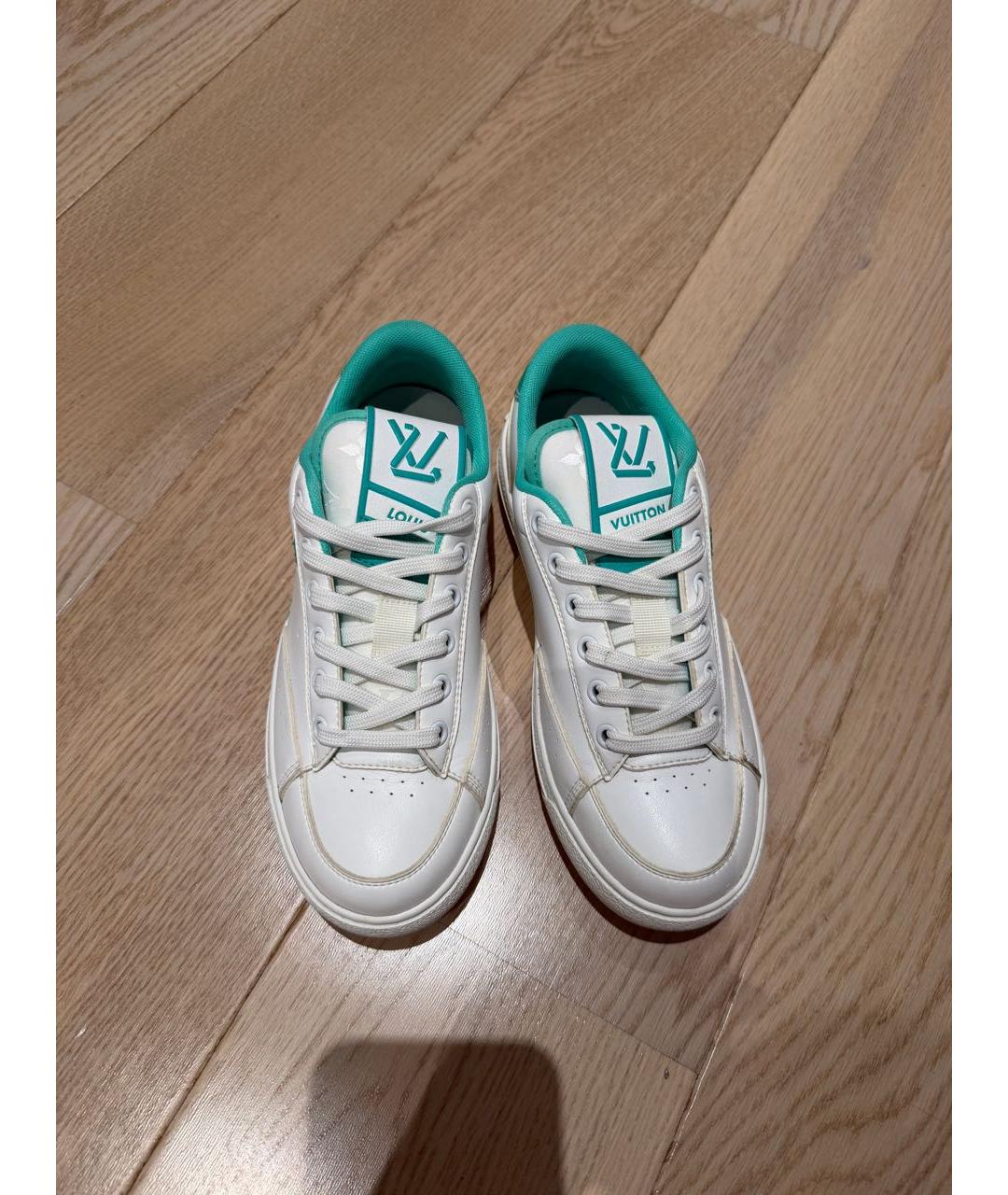 LOUIS VUITTON Зеленые кожаные кроссовки, фото 2