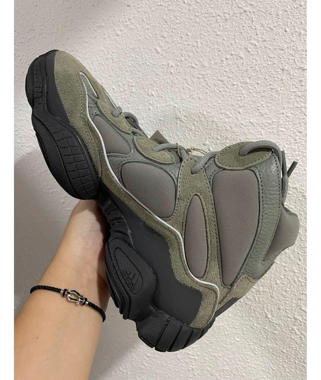 ADIDAS YEEZY Серые замшевые высокие кроссовки / кеды, фото 3