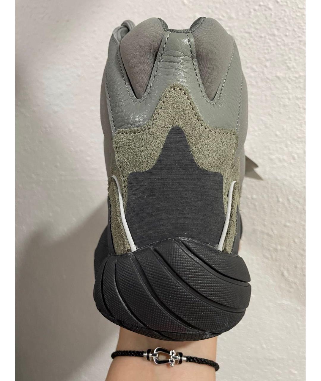 ADIDAS YEEZY Серые замшевые высокие кроссовки / кеды, фото 4