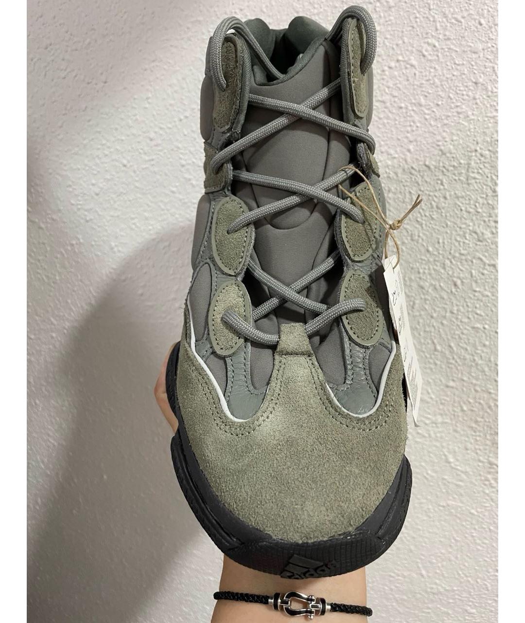 ADIDAS YEEZY Серые замшевые высокие кроссовки / кеды, фото 5