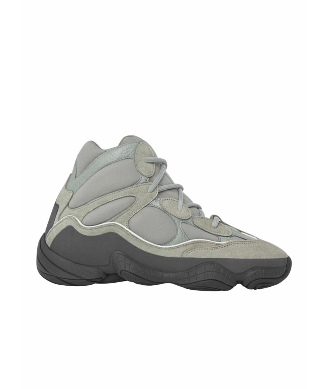 ADIDAS YEEZY Серые замшевые высокие кроссовки / кеды, фото 1