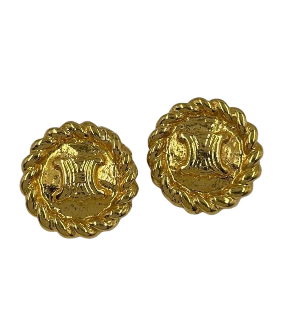 CELINE Золотые позолоченные клипсы, фото 1