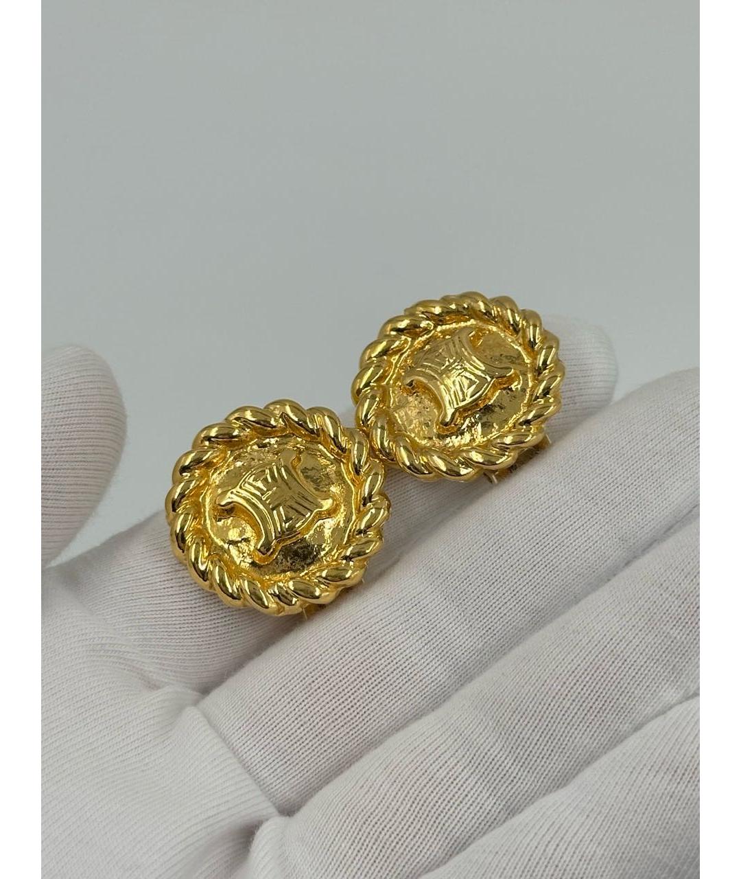 CELINE Золотые позолоченные клипсы, фото 3