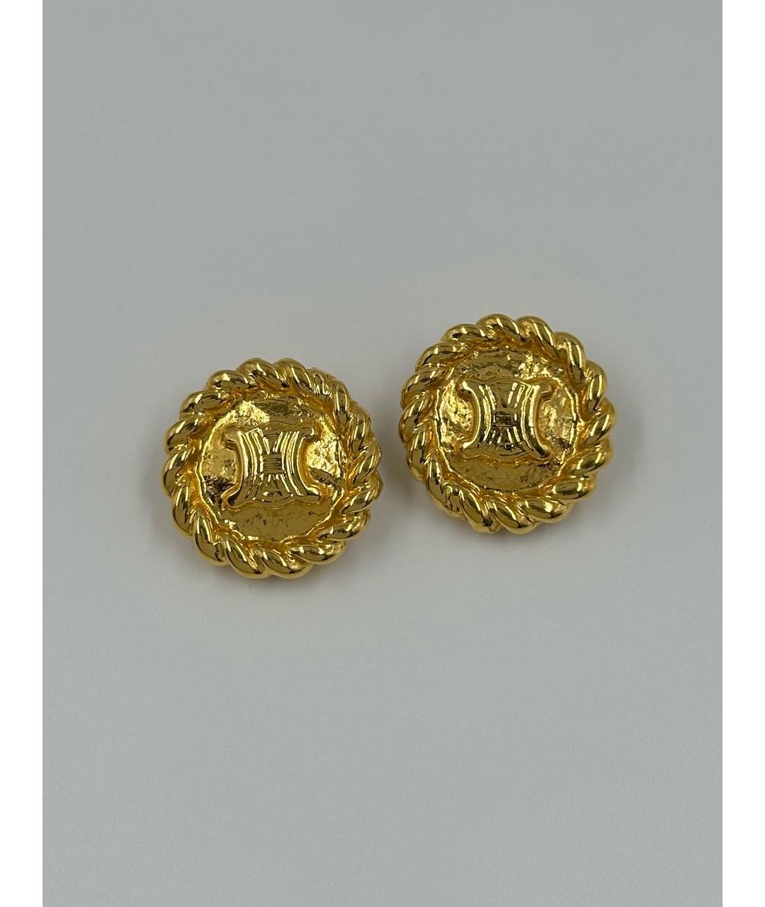 CELINE Золотые позолоченные клипсы, фото 7