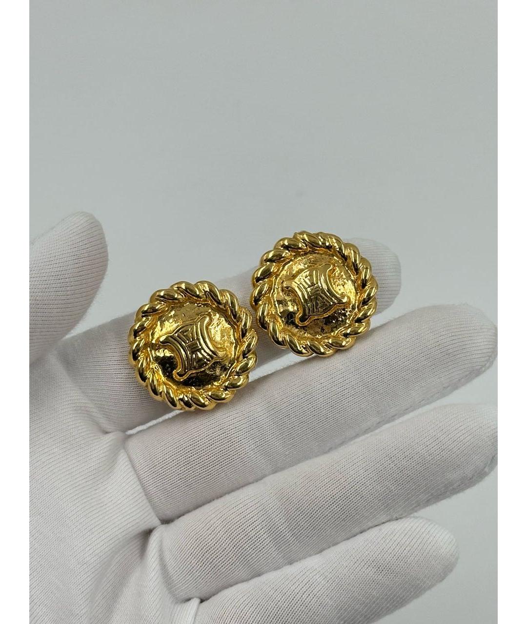 CELINE Золотые позолоченные клипсы, фото 2