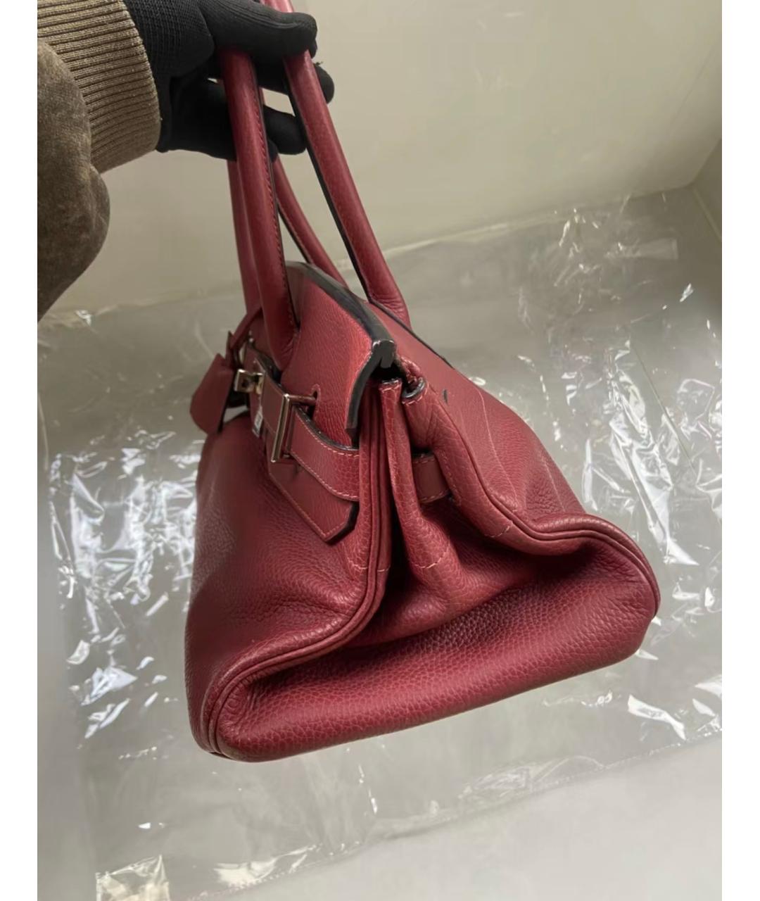 HERMES Бордовая кожаная сумка через плечо, фото 4