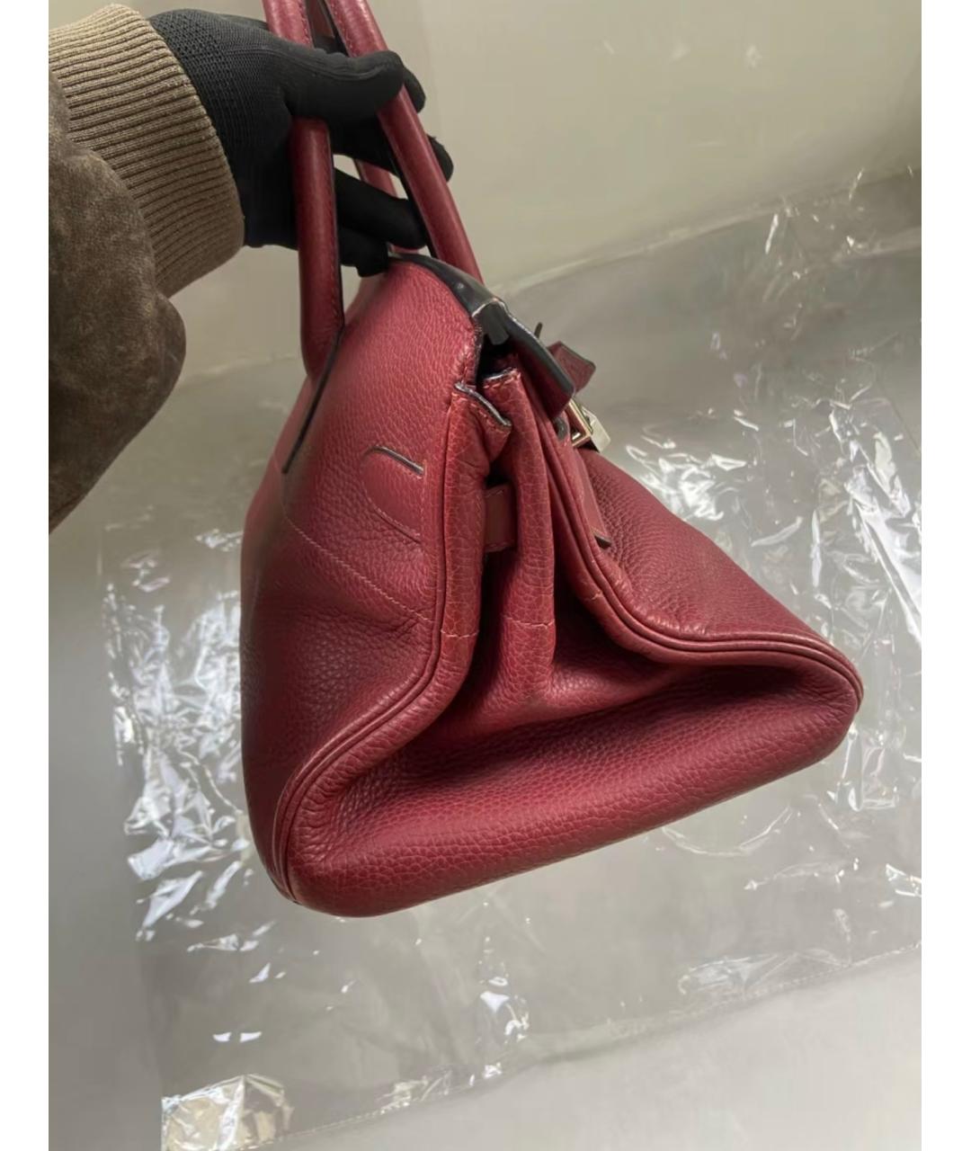 HERMES Бордовая кожаная сумка через плечо, фото 5