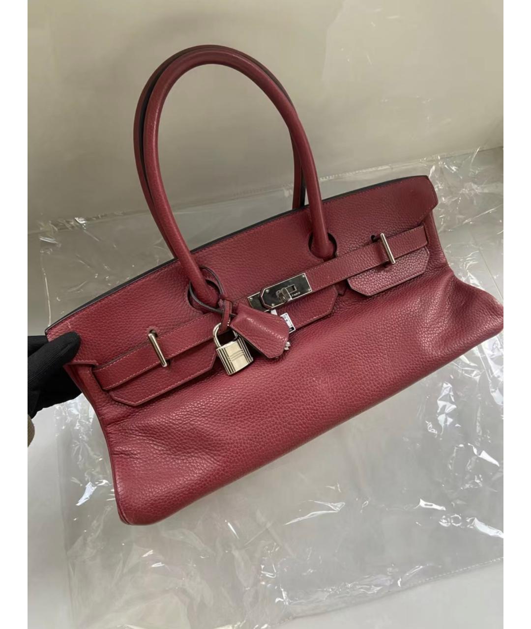 HERMES Бордовая кожаная сумка через плечо, фото 2