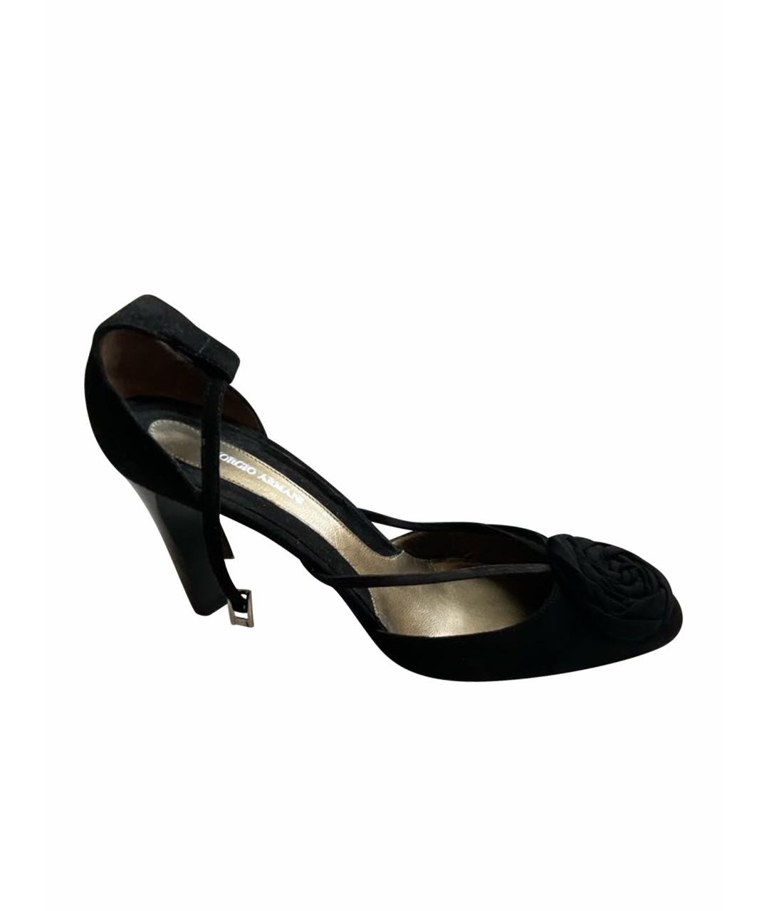 GIORGIO ARMANI Черные замшевые туфли, фото 1