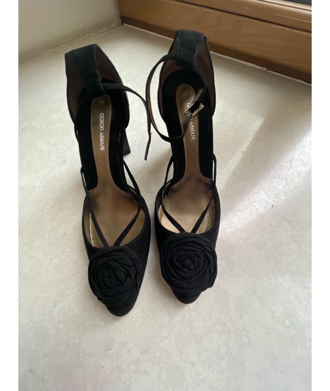 GIORGIO ARMANI Черные замшевые туфли, фото 2