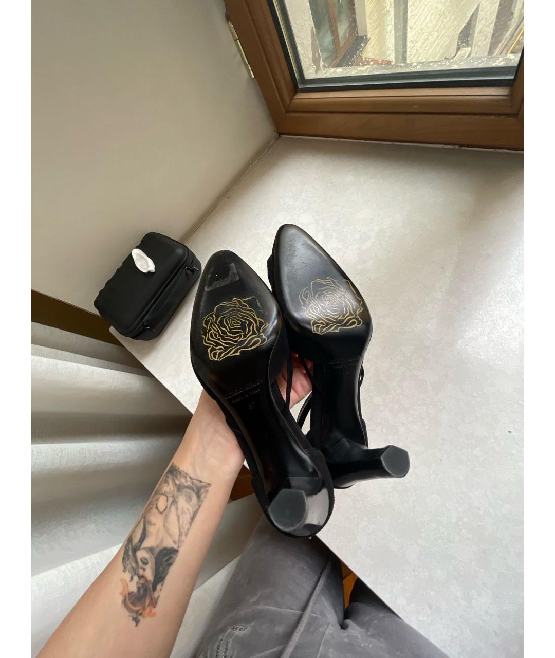 GIORGIO ARMANI Черные замшевые туфли, фото 5