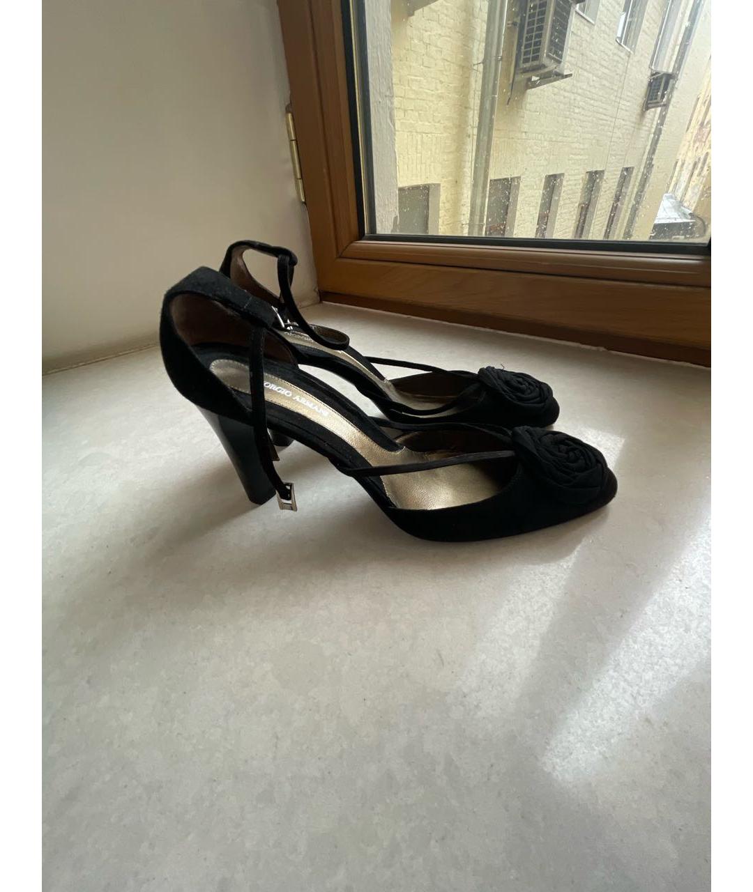 GIORGIO ARMANI Черные замшевые туфли, фото 6