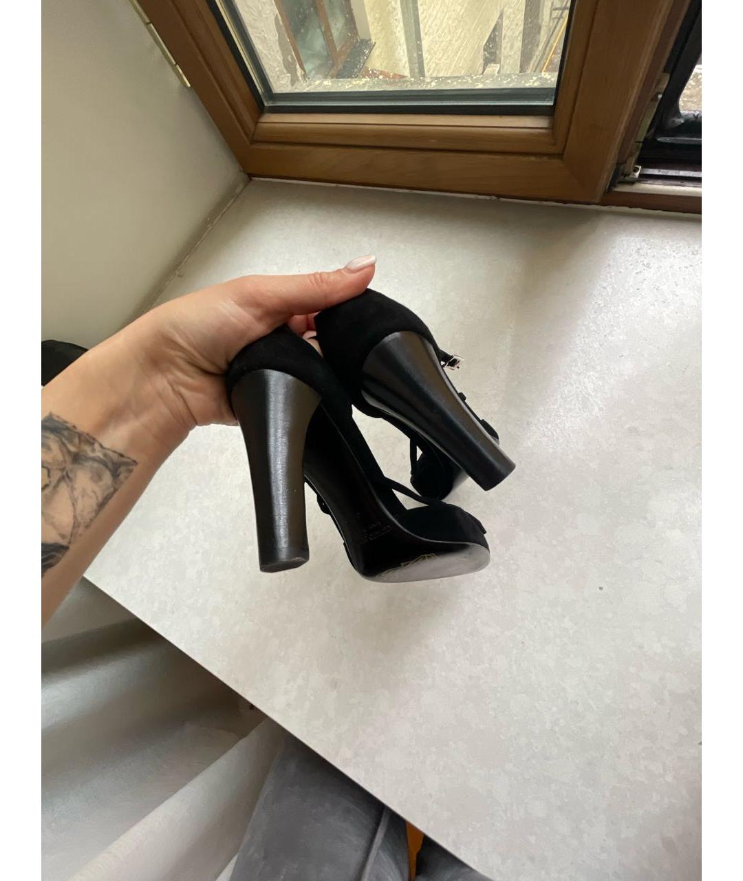 GIORGIO ARMANI Черные замшевые туфли, фото 4