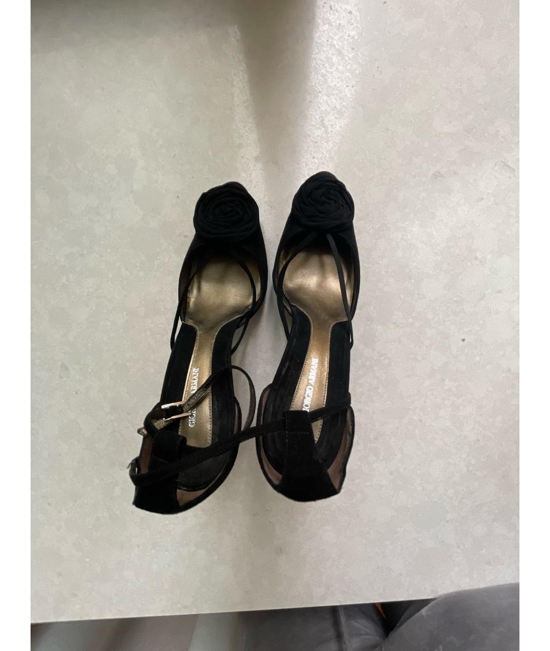 GIORGIO ARMANI Черные замшевые туфли, фото 3
