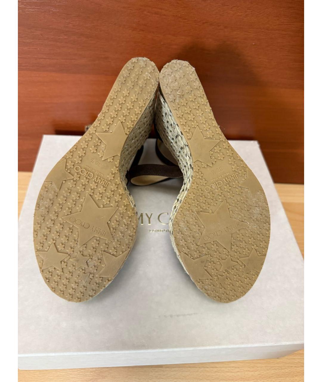 JIMMY CHOO Коричневые замшевые босоножки, фото 8