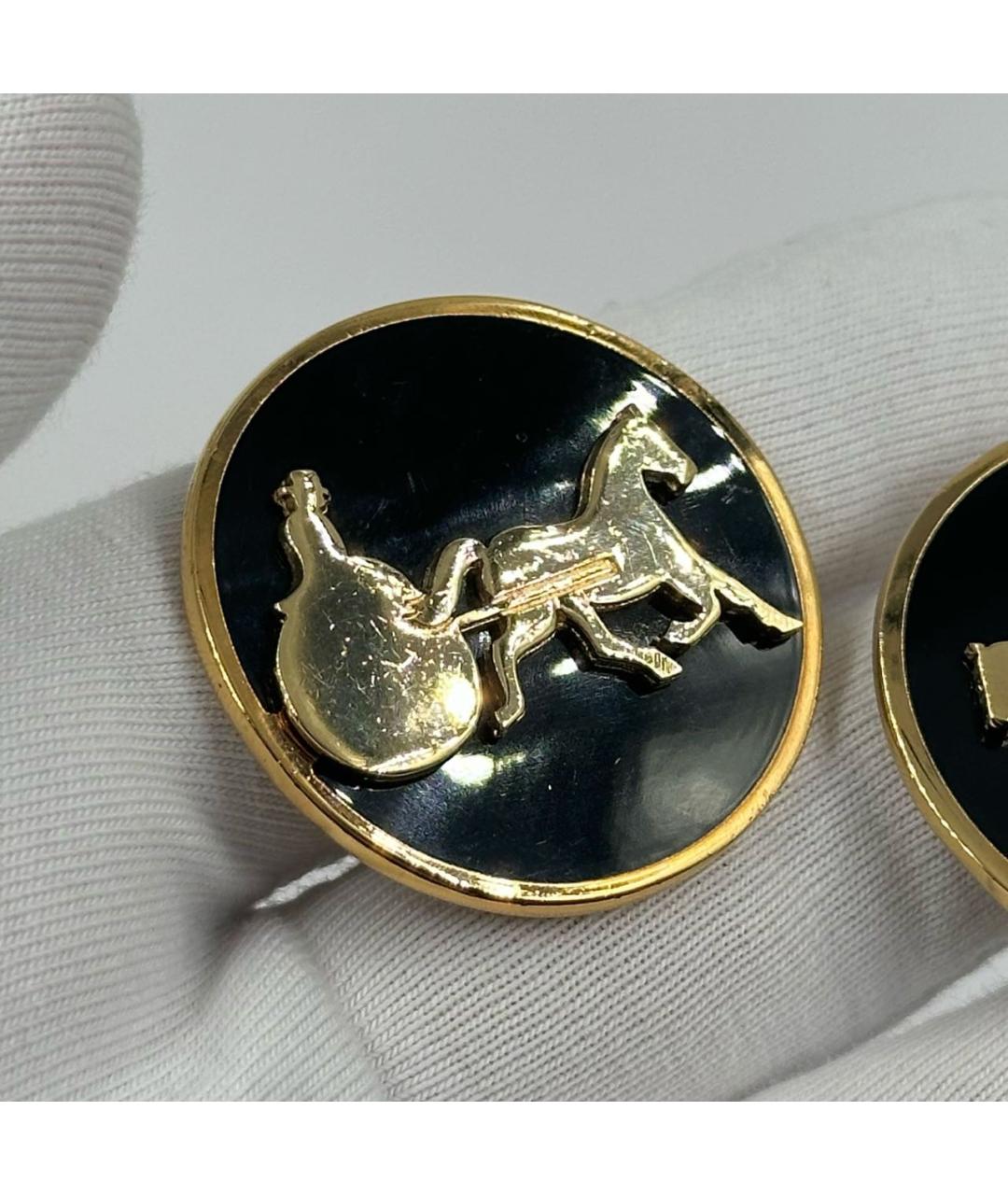 CELINE Черные позолоченные клипсы, фото 5