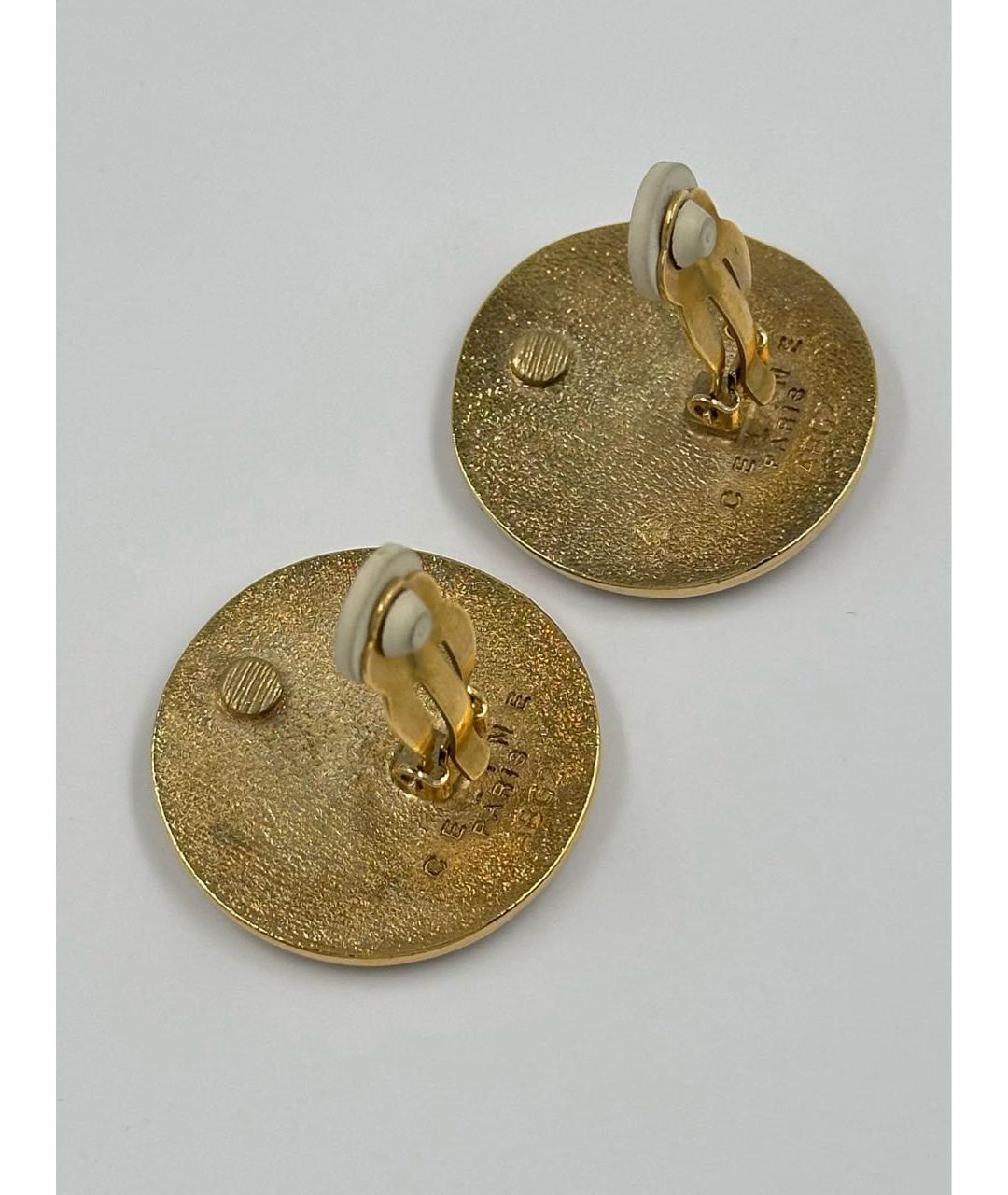 CELINE Черные позолоченные клипсы, фото 3