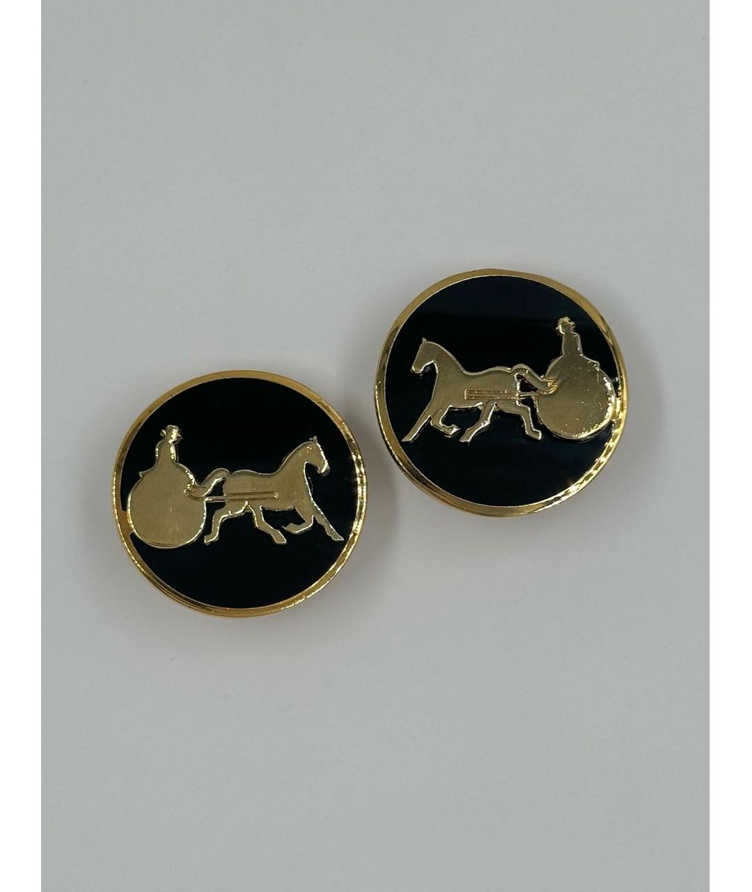 CELINE Черные позолоченные клипсы, фото 8