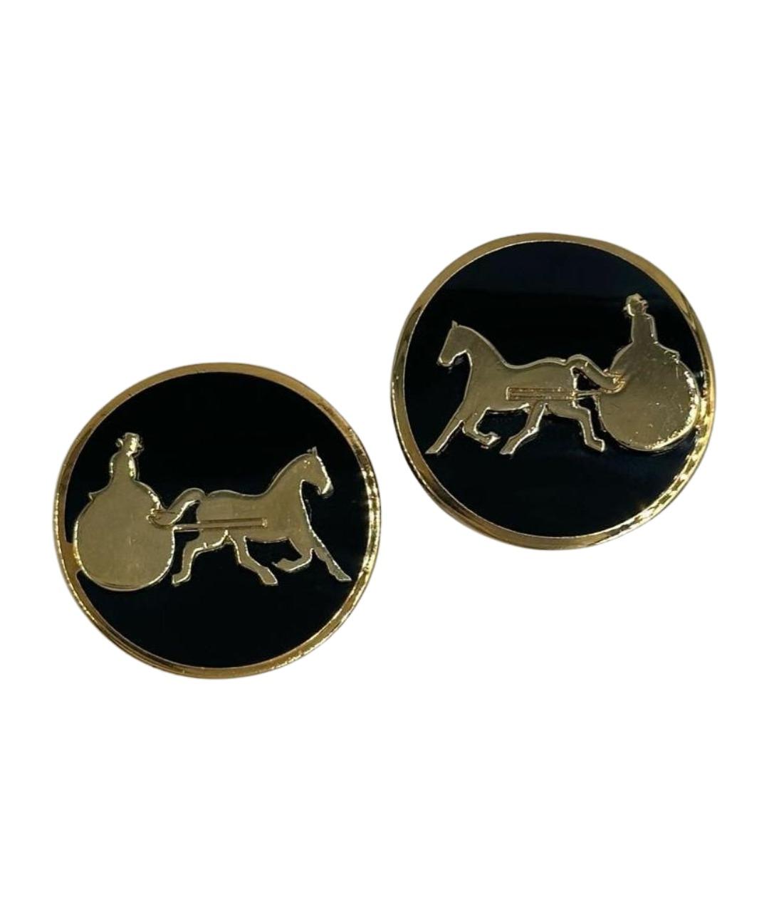 CELINE Черные позолоченные клипсы, фото 1