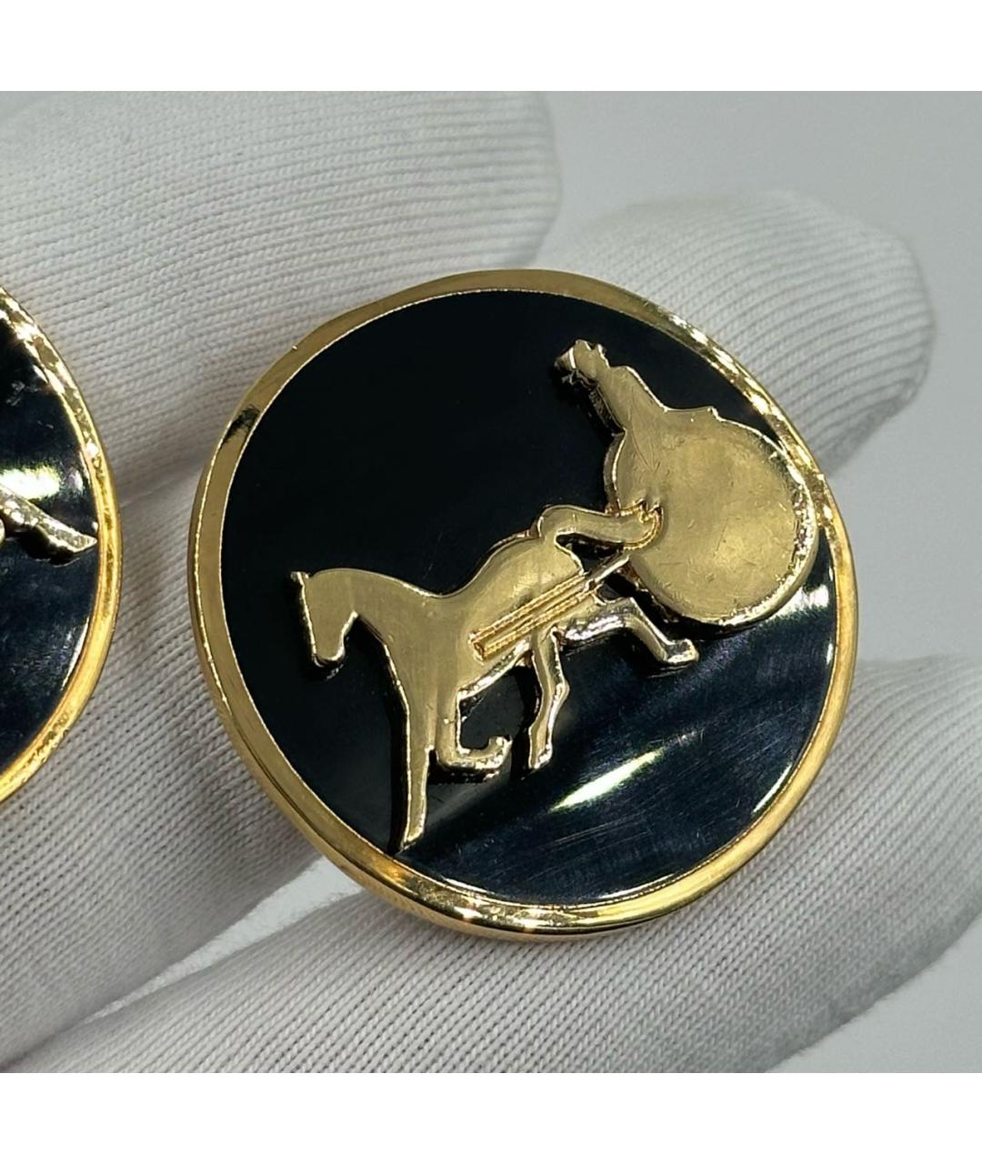 CELINE Черные позолоченные клипсы, фото 6