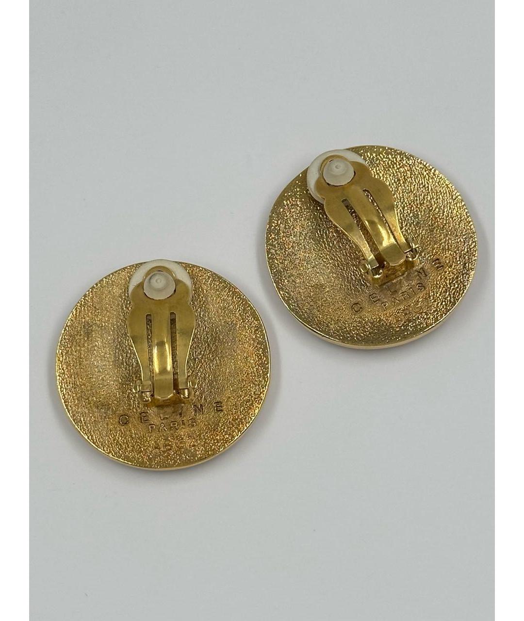 CELINE Черные позолоченные клипсы, фото 2