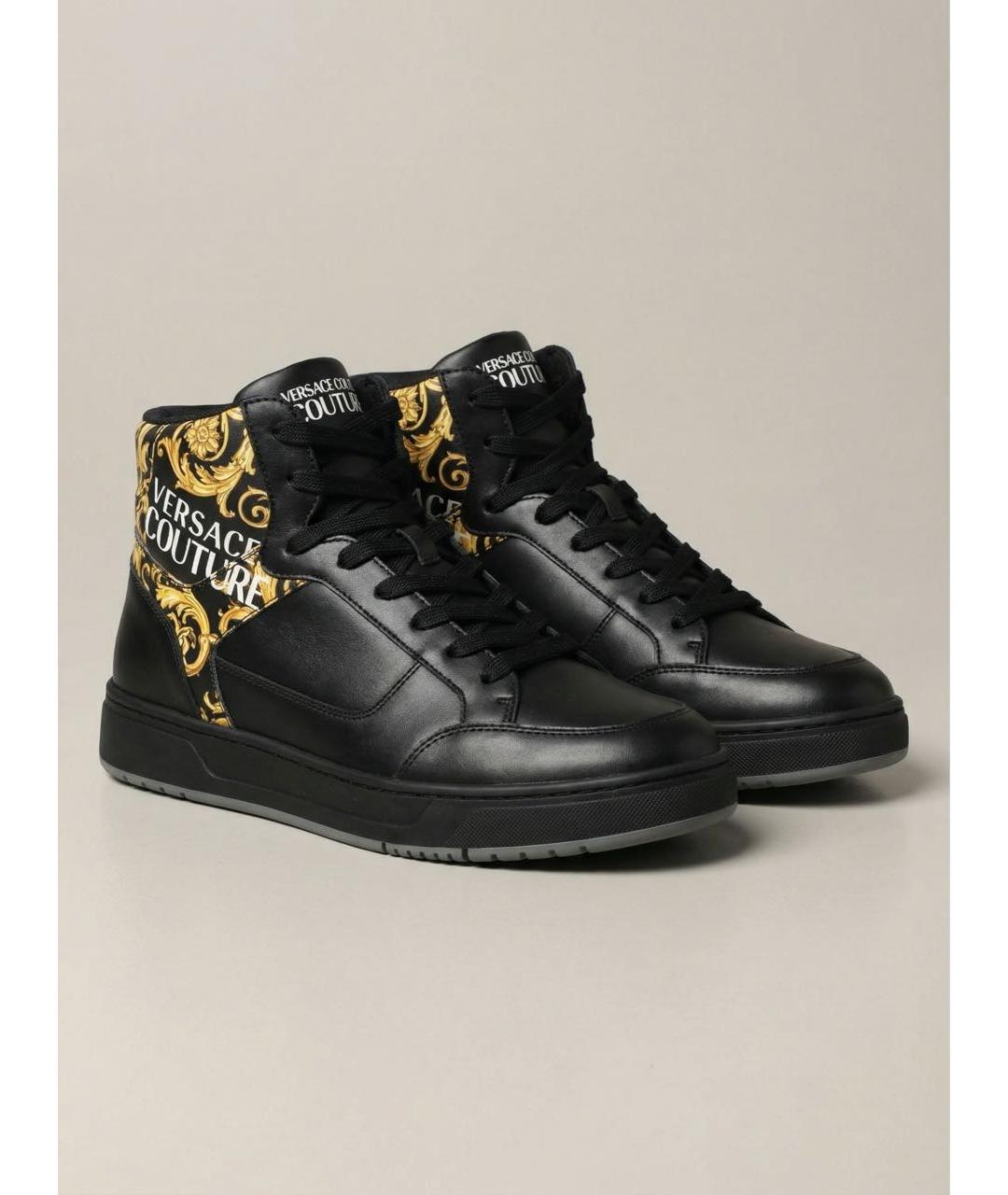 VERSACE COLLECTION Черные кожаные ботинки, фото 2