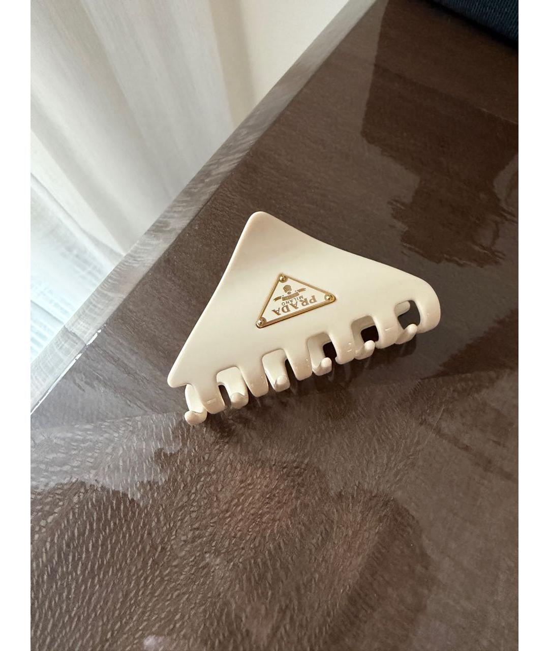 PRADA Бежевая заколка, фото 2