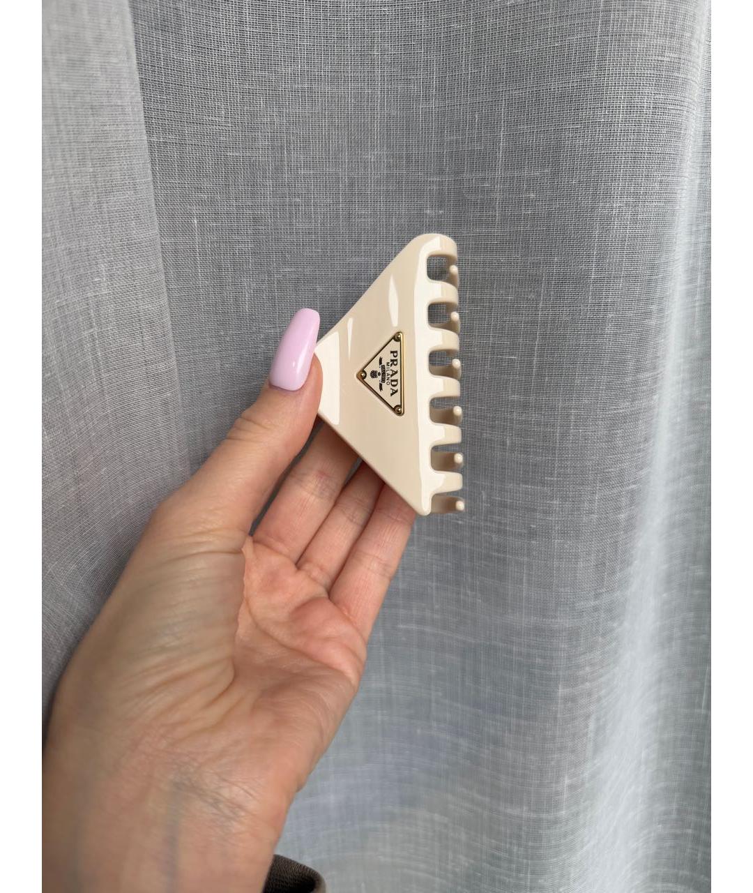 PRADA Бежевая заколка, фото 3