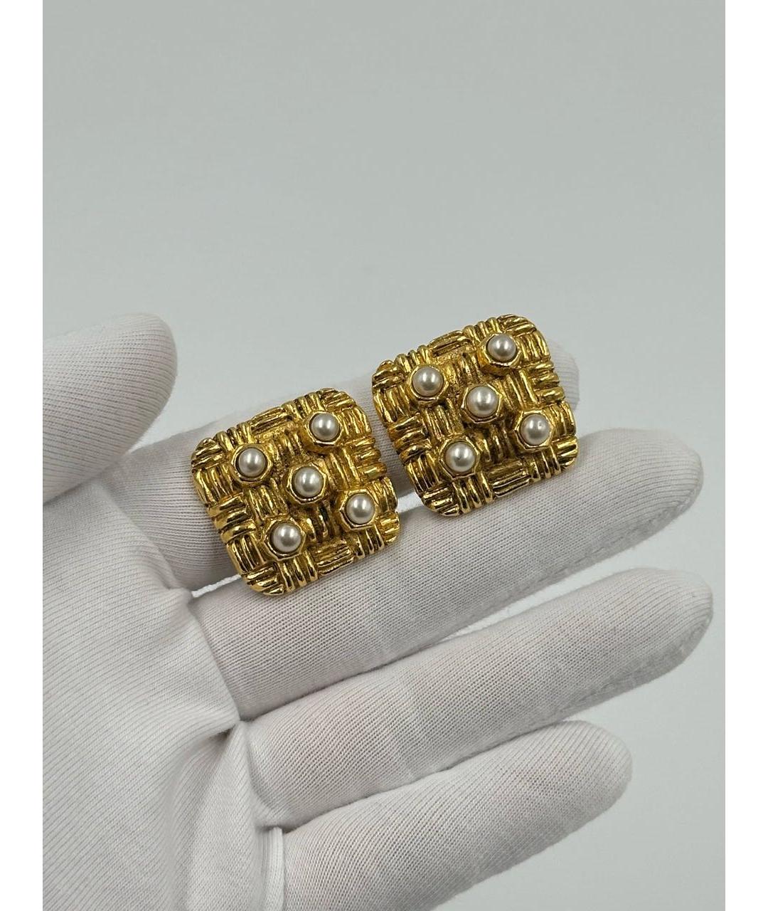 CHANEL Золотые позолоченные клипсы, фото 4