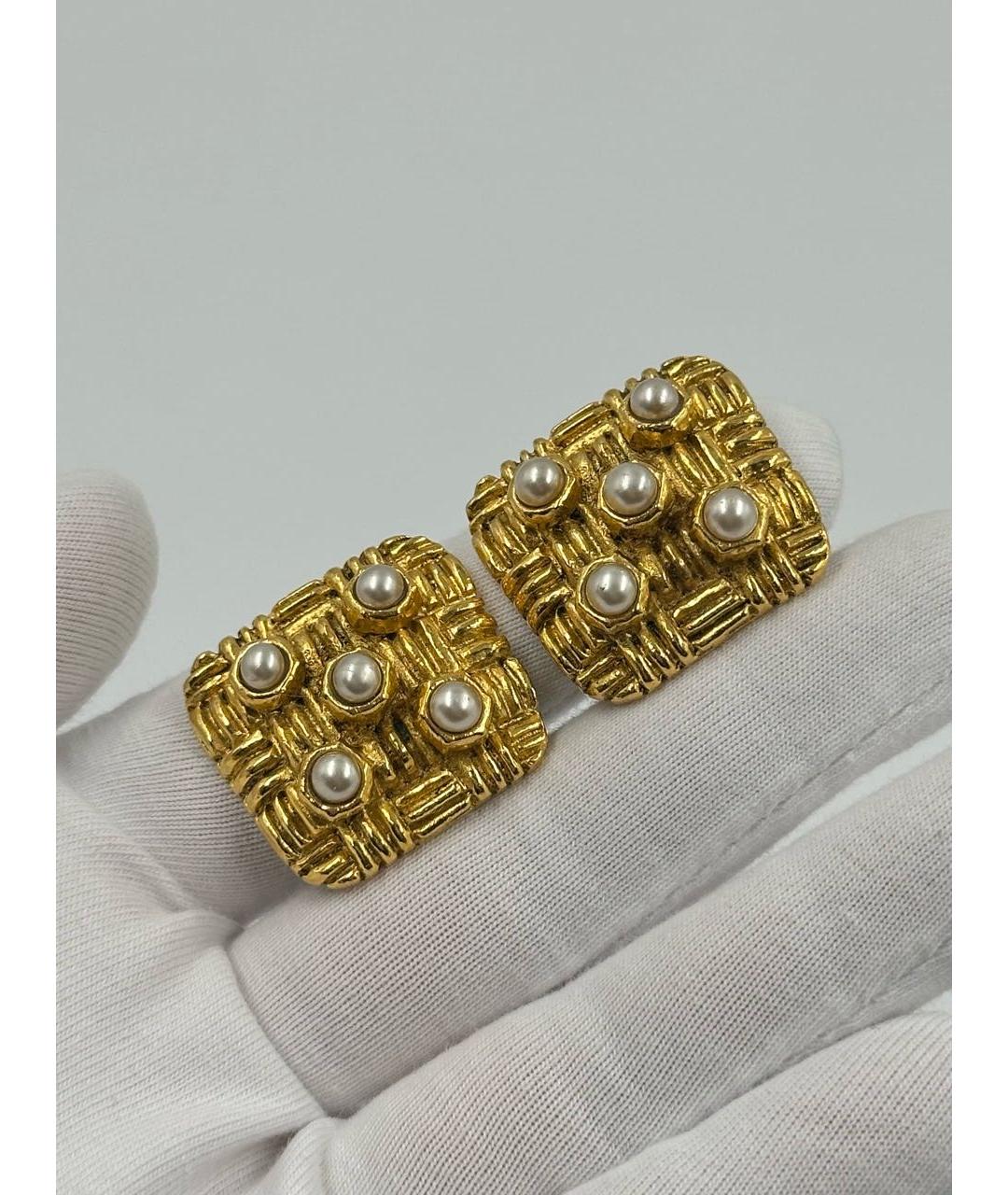 CHANEL Золотые позолоченные клипсы, фото 5