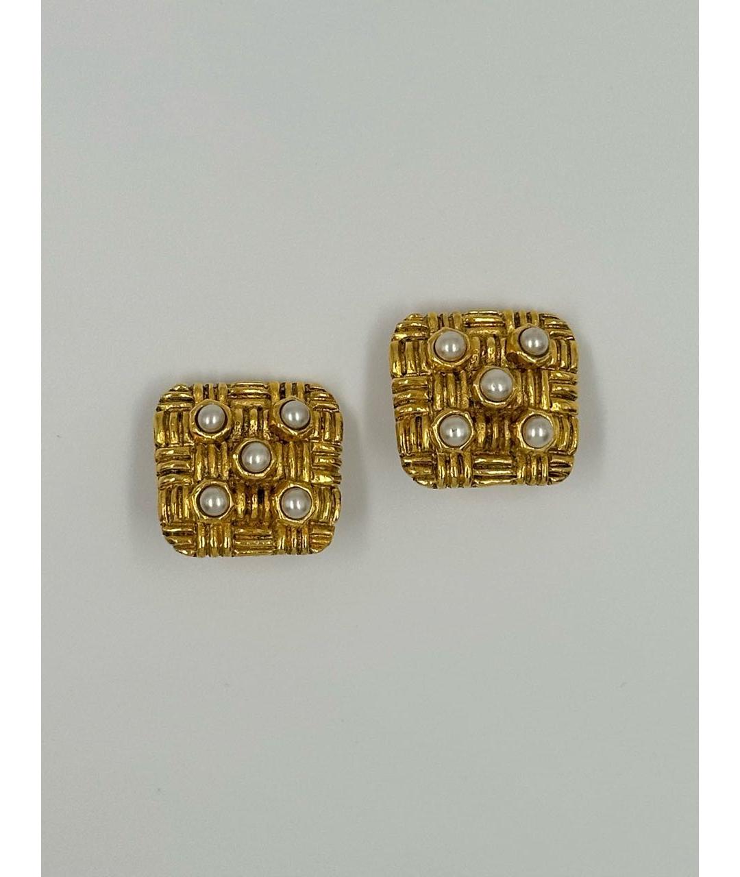 CHANEL Золотые позолоченные клипсы, фото 8